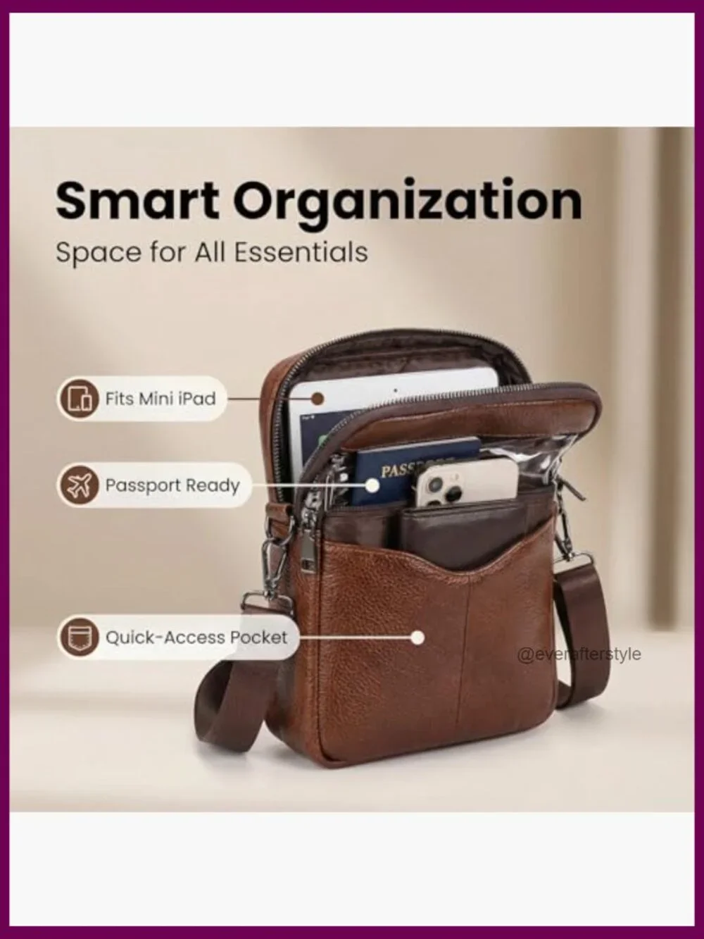 Vegan Leather Small Messenger Satchel Crossbody Bag for Work Travel